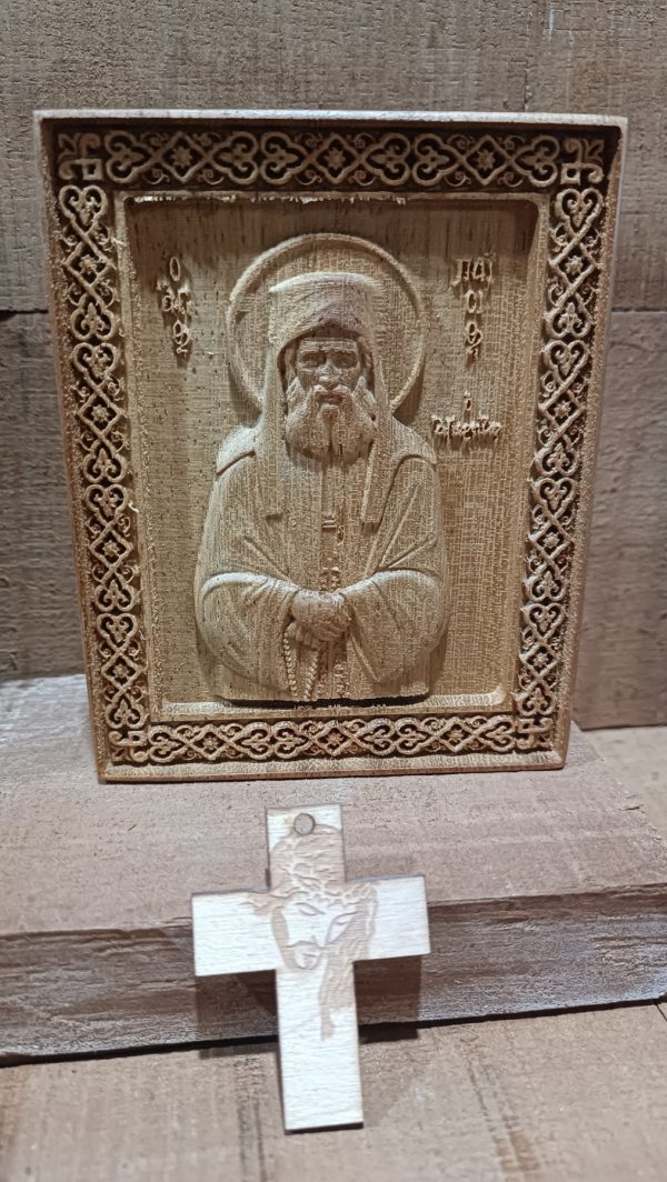 Ξυλόγλυπτη εικόνα Αγίου Παϊσιου