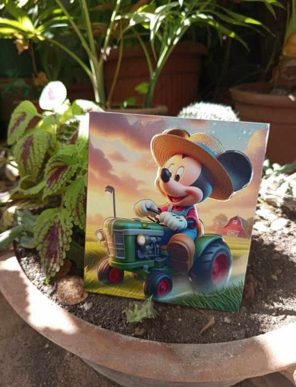 Ξύλινη πρόσκληση βάπτισης αγρότης Mickey - Image 9