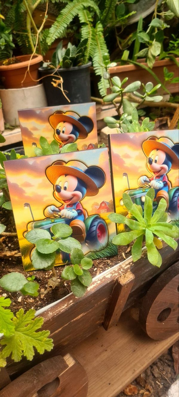 Ξύλινη πρόσκληση βάπτισης αγρότης Mickey - Image 6