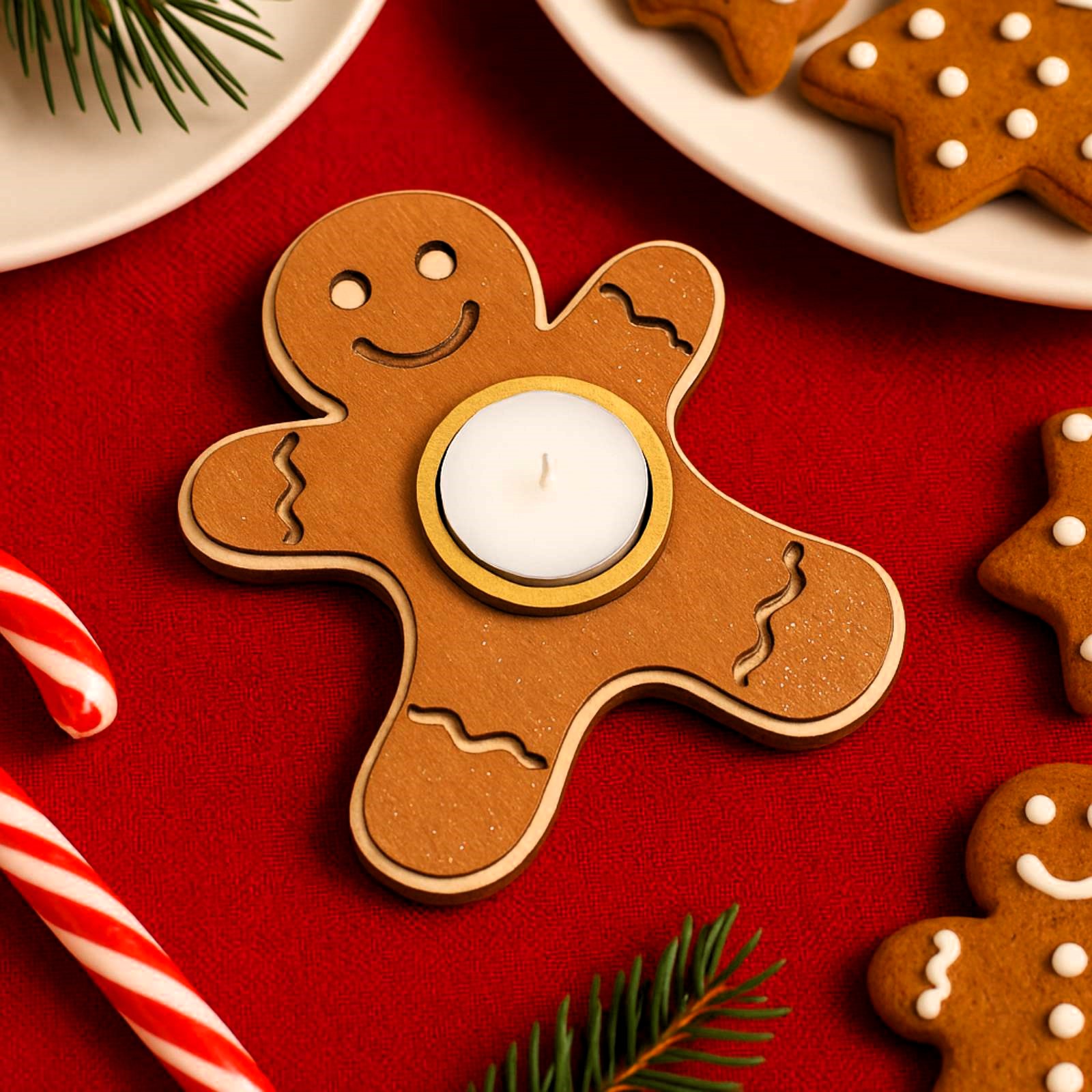 Ξύλινο ρεσώ Gingerbread – Χριστουγεννιάτικο διακοσμητικό 2026