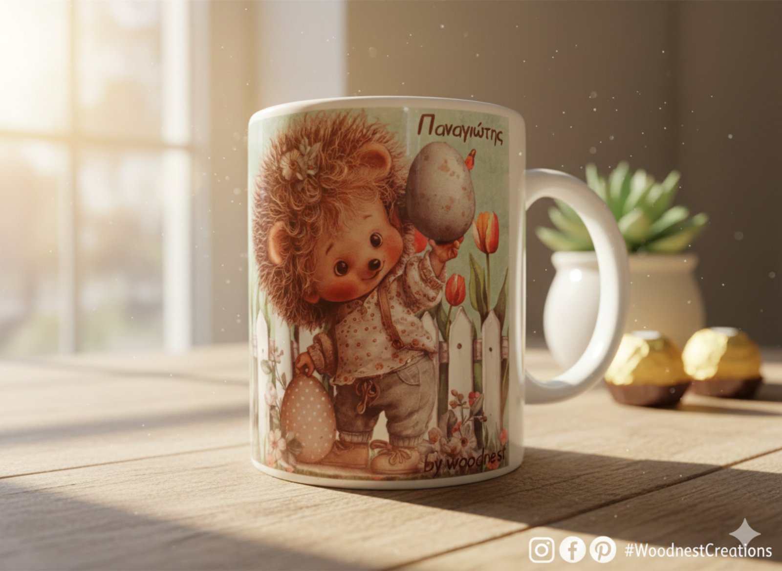 Πασχαλινή Κούπα "Little Hedgehog" | Προσωποποιημένη με Όνομα - Image 5