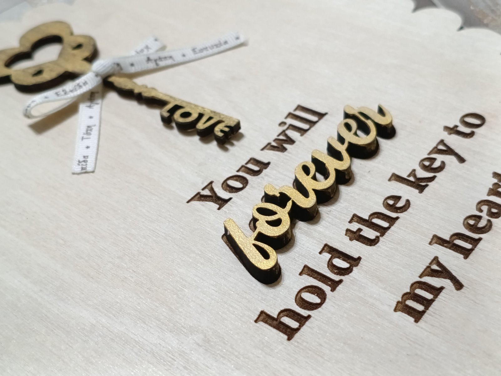 Ξύλινο Προσωποποιημένο Δώρο "Key to my Heart" – Ιδέες για τον Άγιο Βαλεντίνο - Image 4