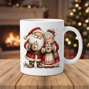 Χριστουγεννιάτικη Κούπα Άγιος Βασίλης & Mrs. Claus με Ζεστή Σοκολάτα