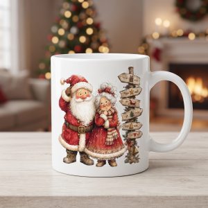 Χριστουγεννιάτικη Κούπα Άγιος Βασίλης, Mrs. Claus & Ξύλινες Ταμπέλες