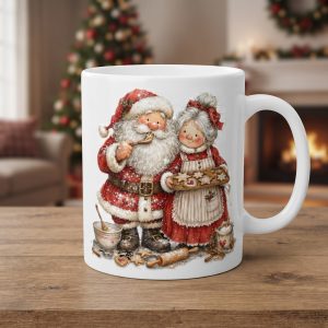 Χριστουγεννιάτικη Κούπα Άγιος Βασίλης & Mrs. Claus με Μπισκότα